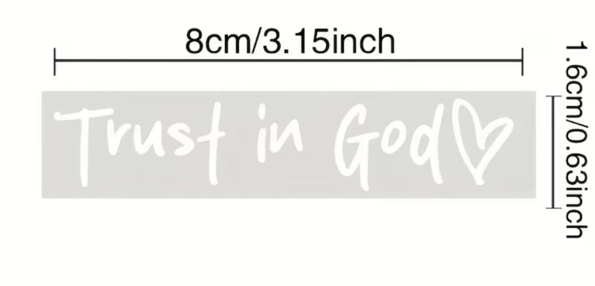 Pegatina Trust in God — Confía en Dios, 8 × 1,6 cm