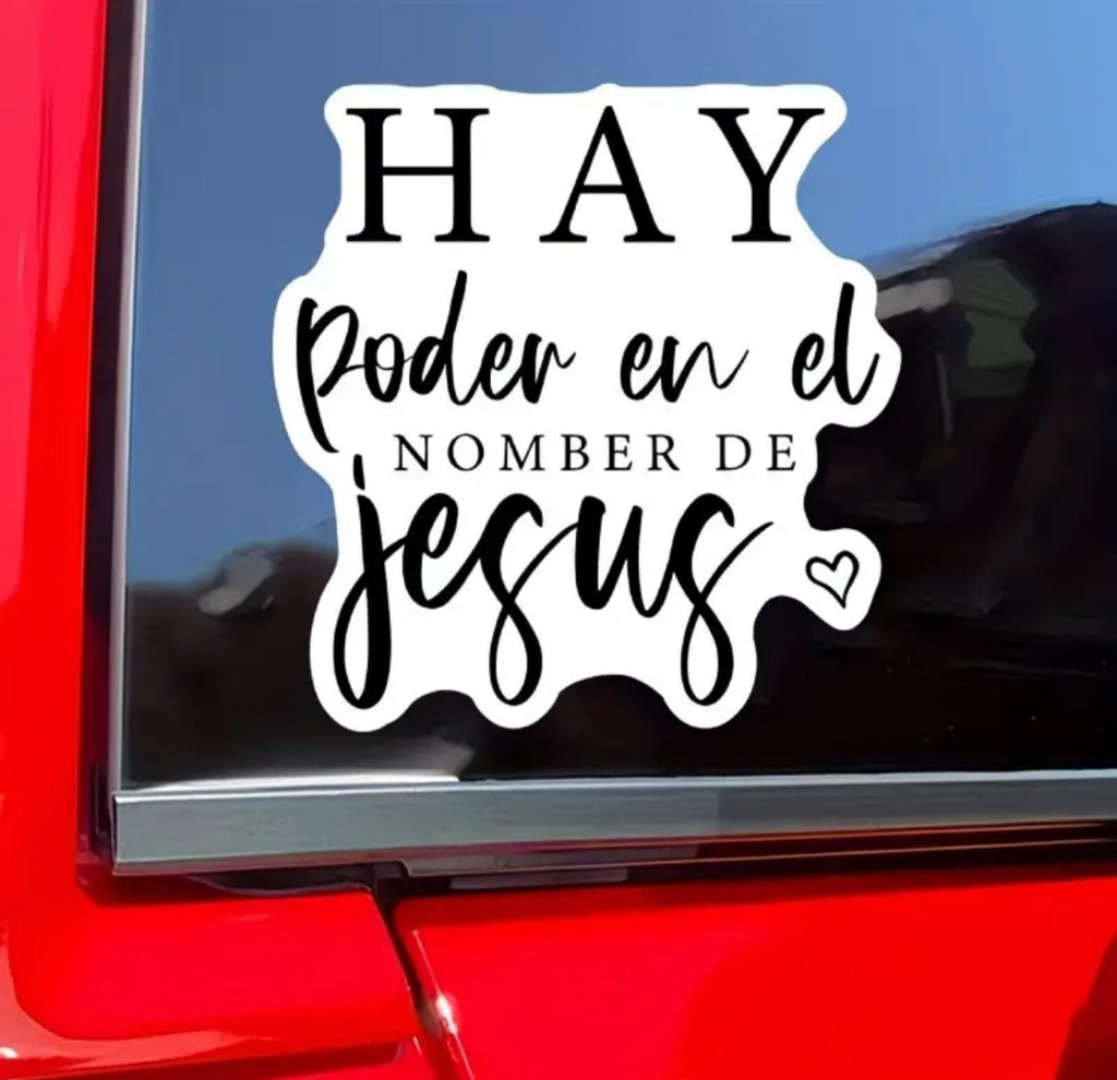 Pegatina Hay poder en el nombre de Jesús: ejemplo de uso