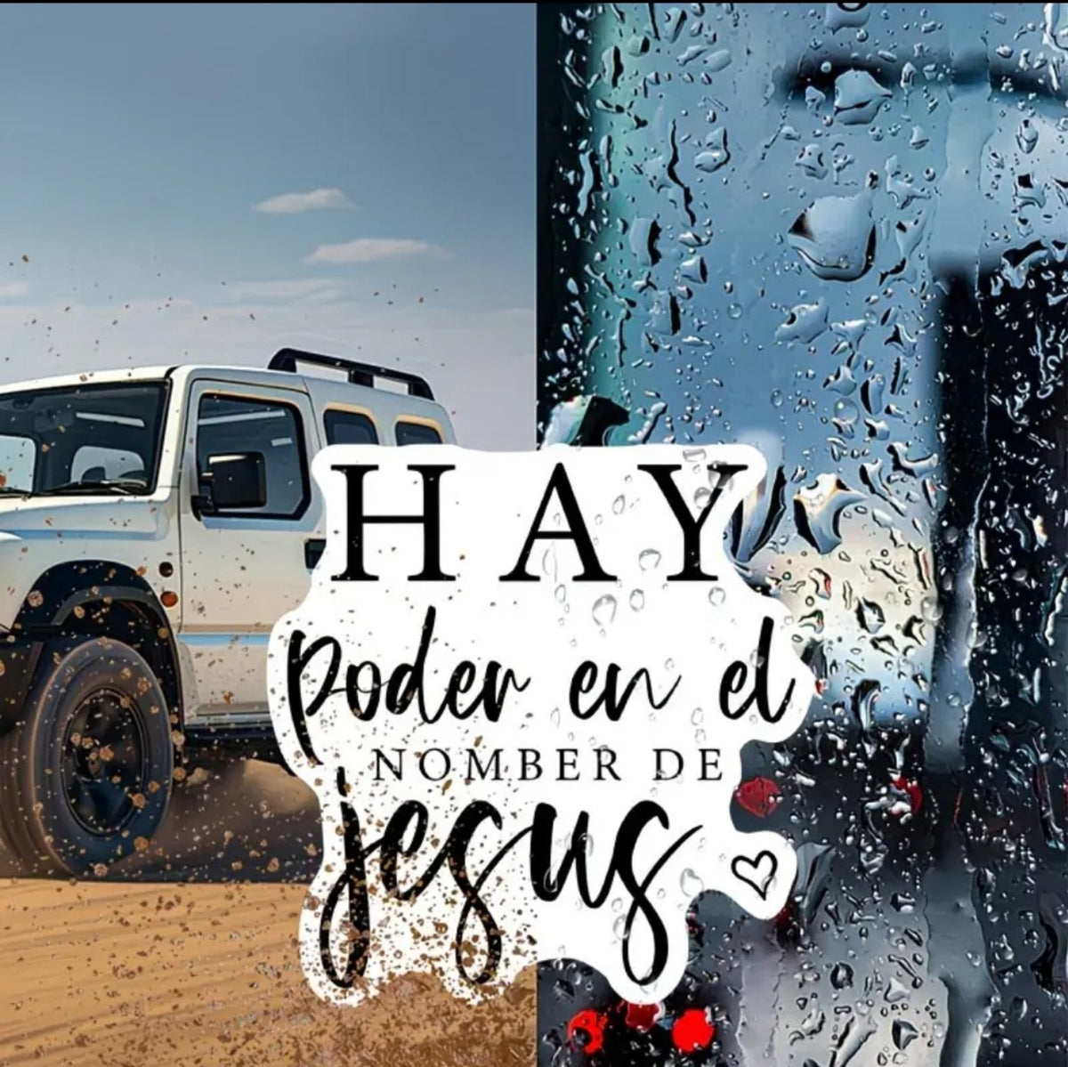 Pegatina Hay poder en el nombre de Jesús: ejemplo de uso