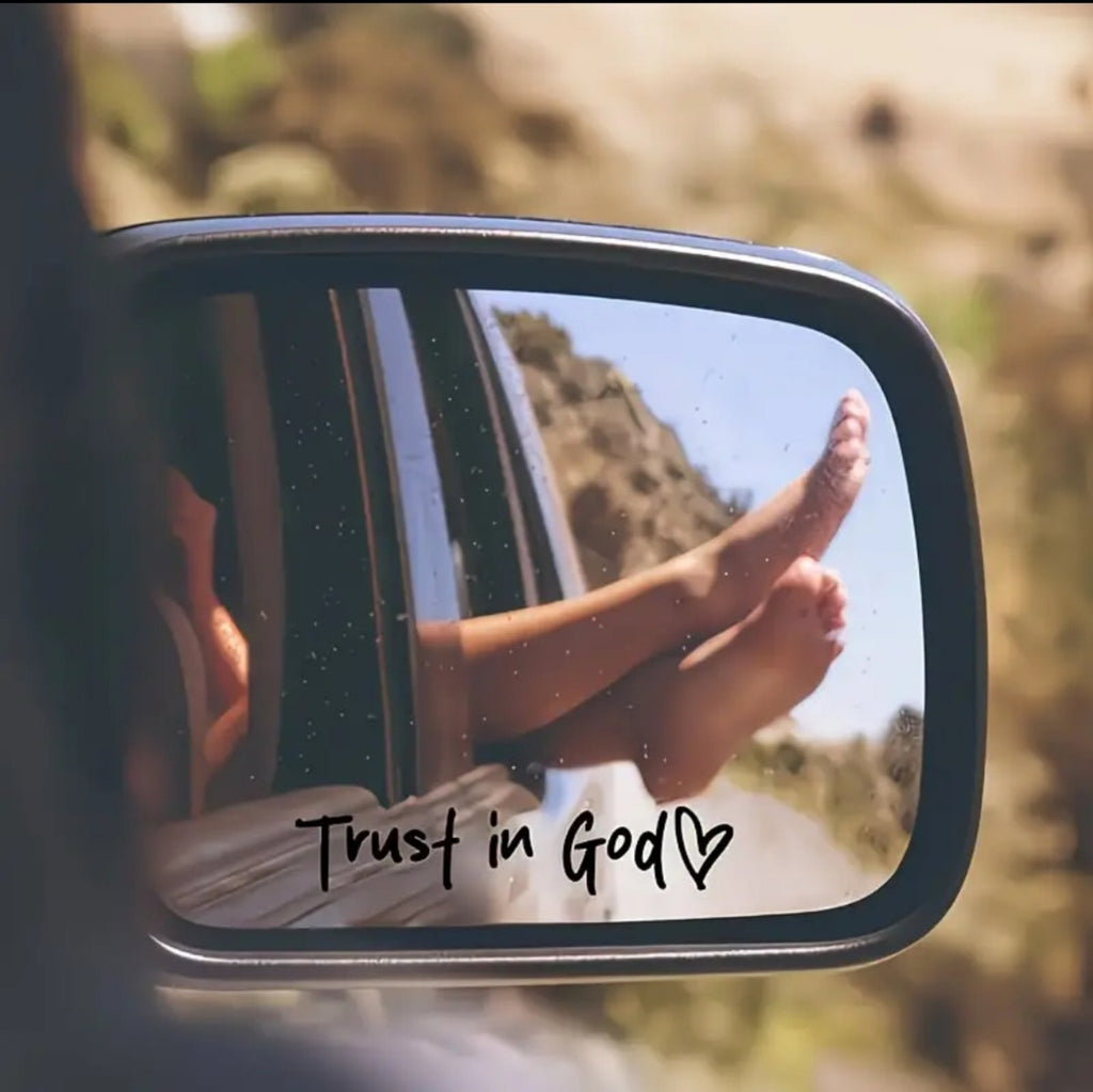 Pegatina Trust in God — Confía en Dios, 8 × 1,6 cm