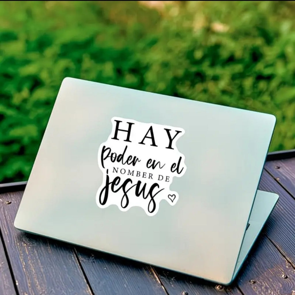 Pegatina Hay poder en el nombre de Jesús: ejemplo de uso