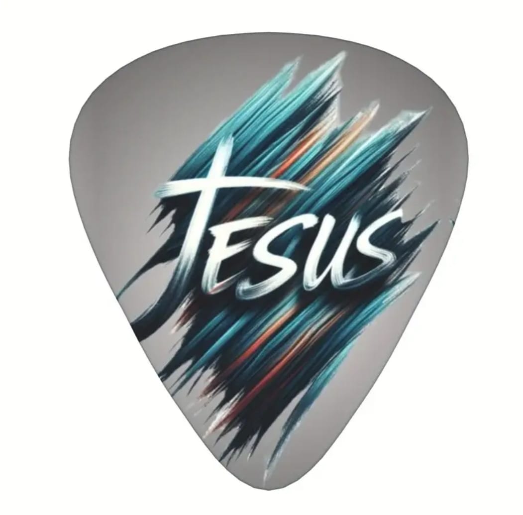 Púa “JESUS” — Tu Fe, Tu Música, Tu Explosión de Color