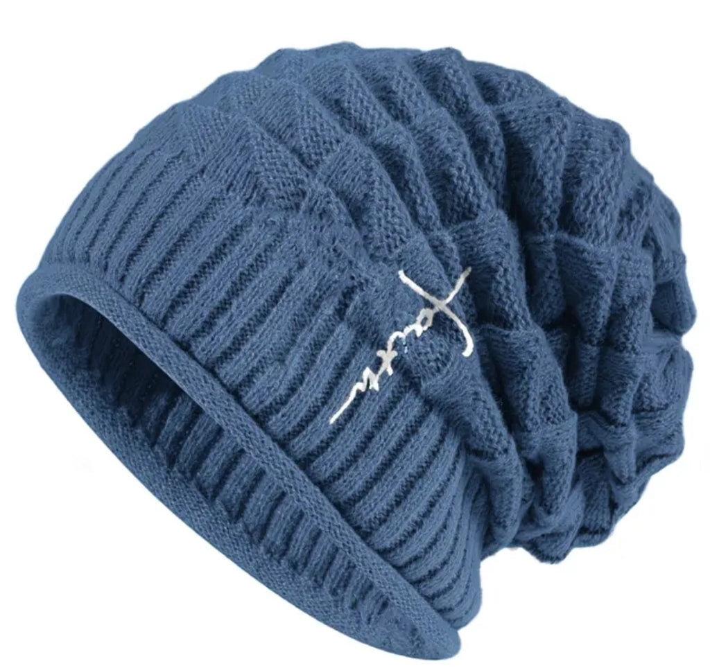 Gorro de Fe — Cruz Bordada Cristiano Urbano Azul