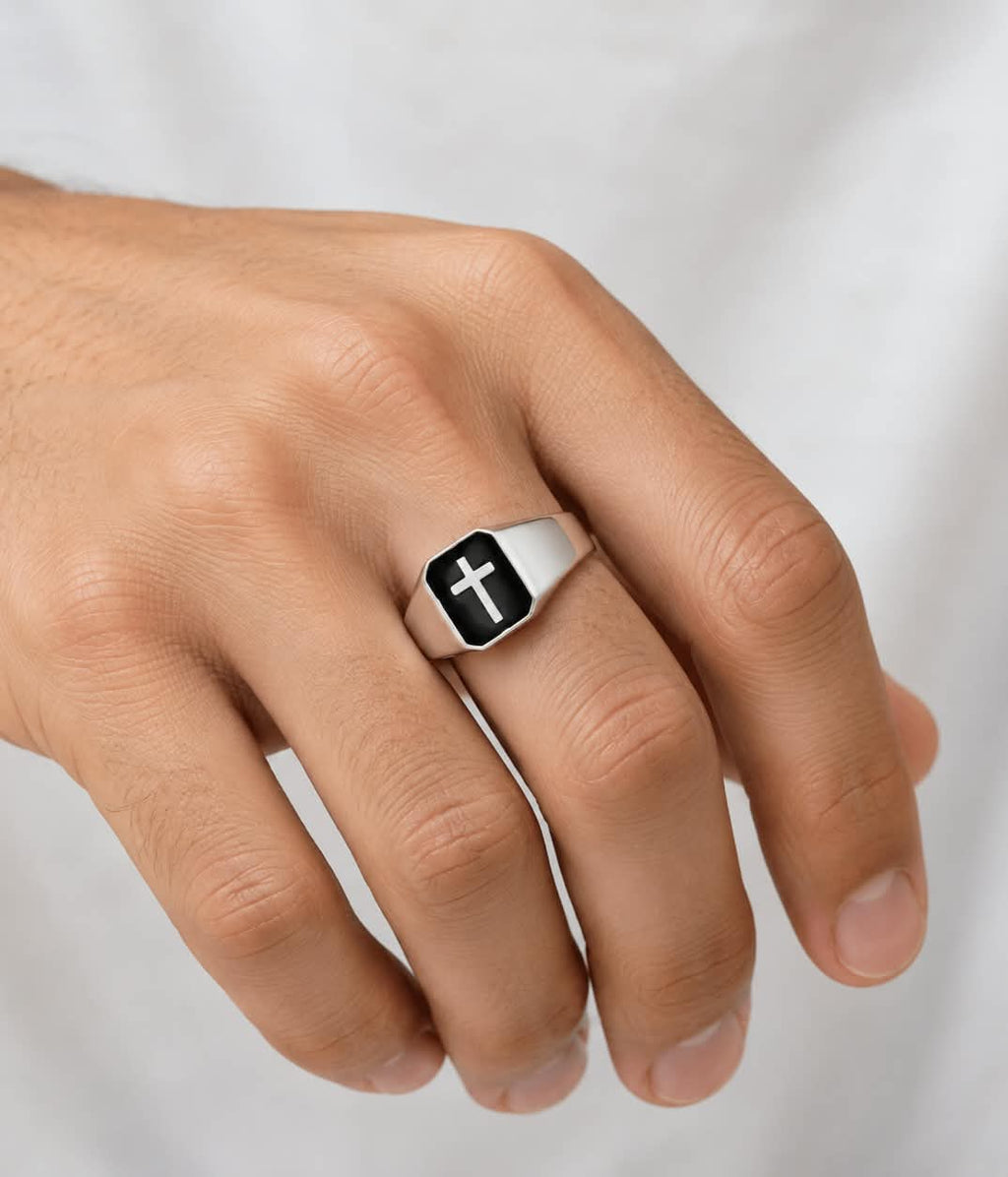 Anillo Nehemías | Cruz Negra — Levántate y Reconstruye