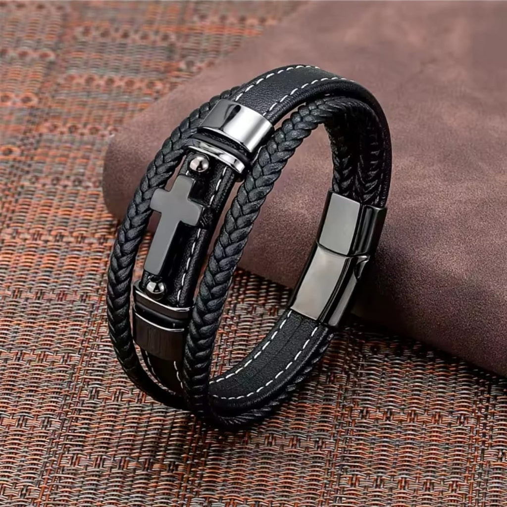 Pulsera Cruz Ojo de Tigre — Jefté