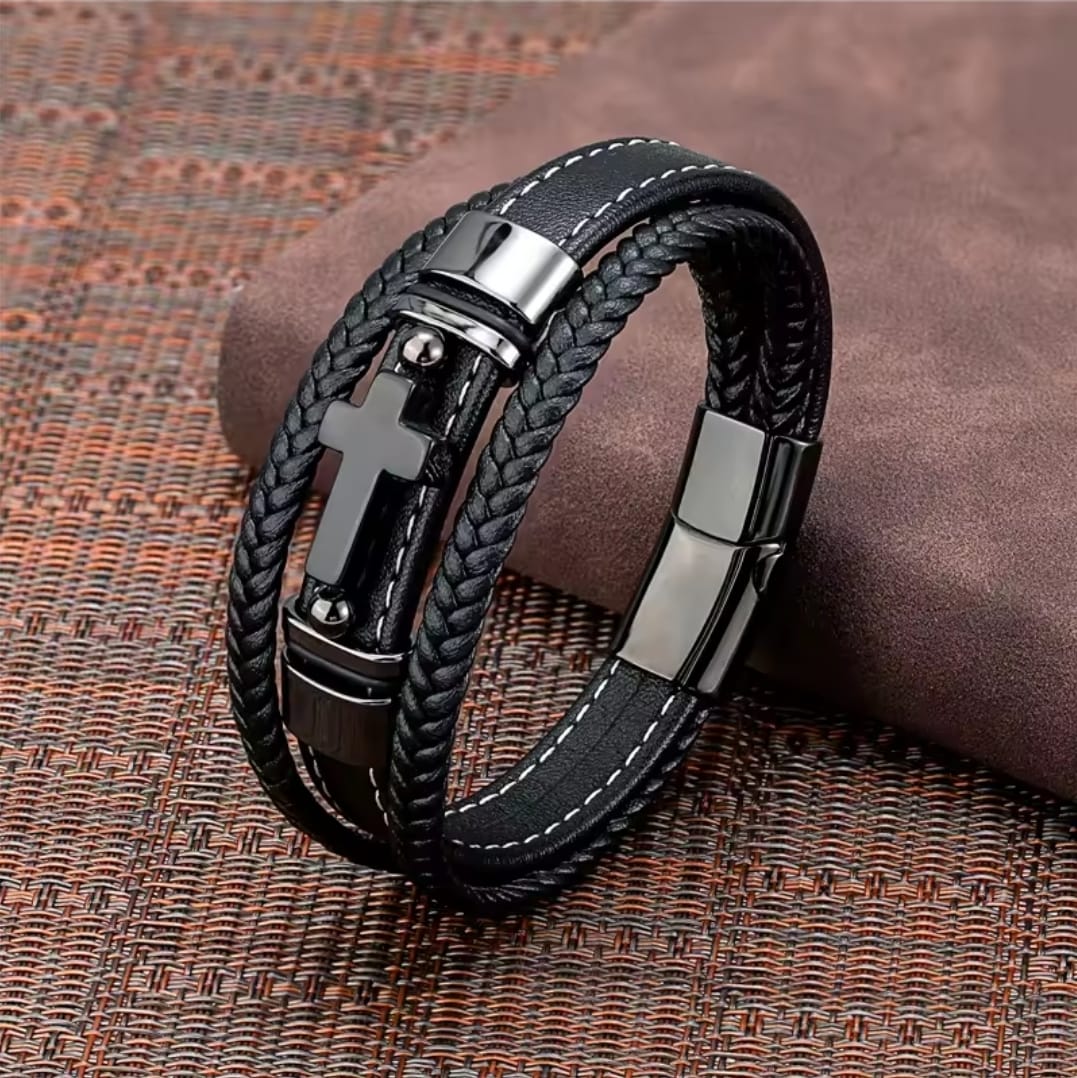 Pulsera Cruz Ojo de Tigre — Jefté