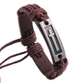 Pulsera Cruz Cuero — Simeón