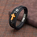 Pulsera Cruz Ojo de Tigre — Jefté