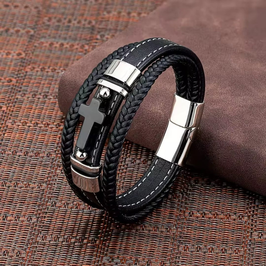 Pulsera Cruz Ojo de Tigre — Jefté