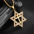 Colgante Estrella de David con Cruz – Dorado Premium ✨✝️