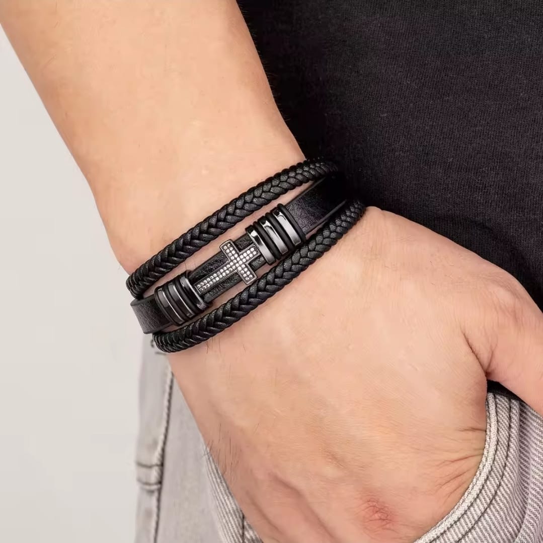 Pulsera Cruz con Strass — Melquisedec