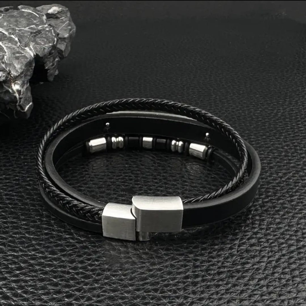 Pulsera Cruz Élite Negra — Josué
