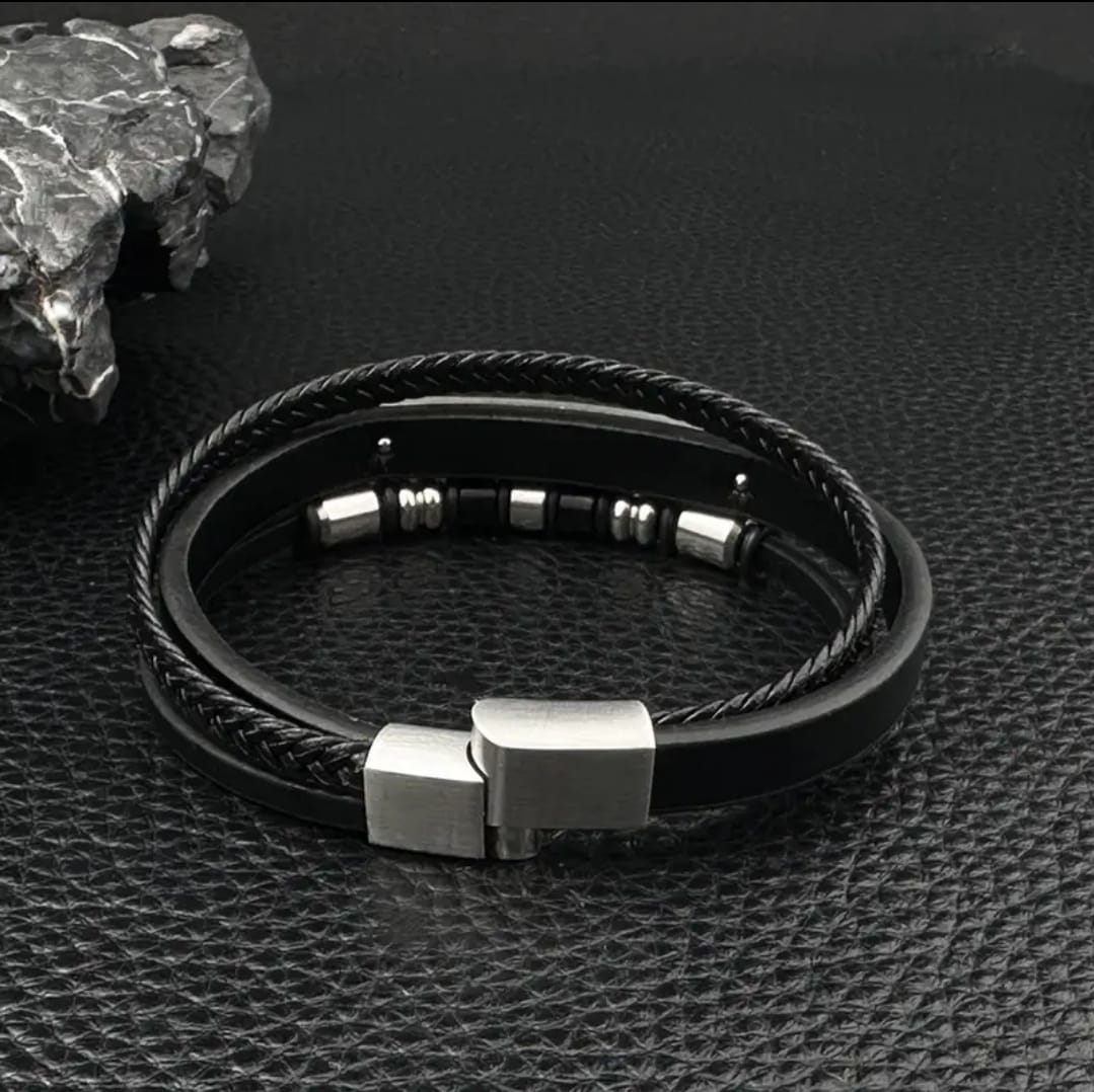 Pulsera Cruz Élite Negra — Josué