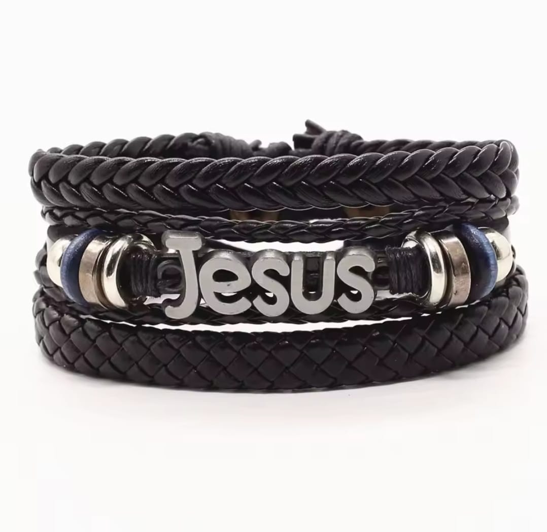 Pulsera Jesus Cuero — Lucas