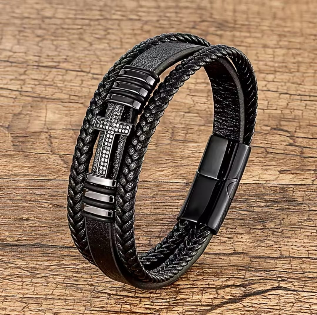 Pulsera Cruz con Strass — Melquisedec