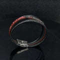 Pulsera Cruz Cuero Trenzado — Zaquéo