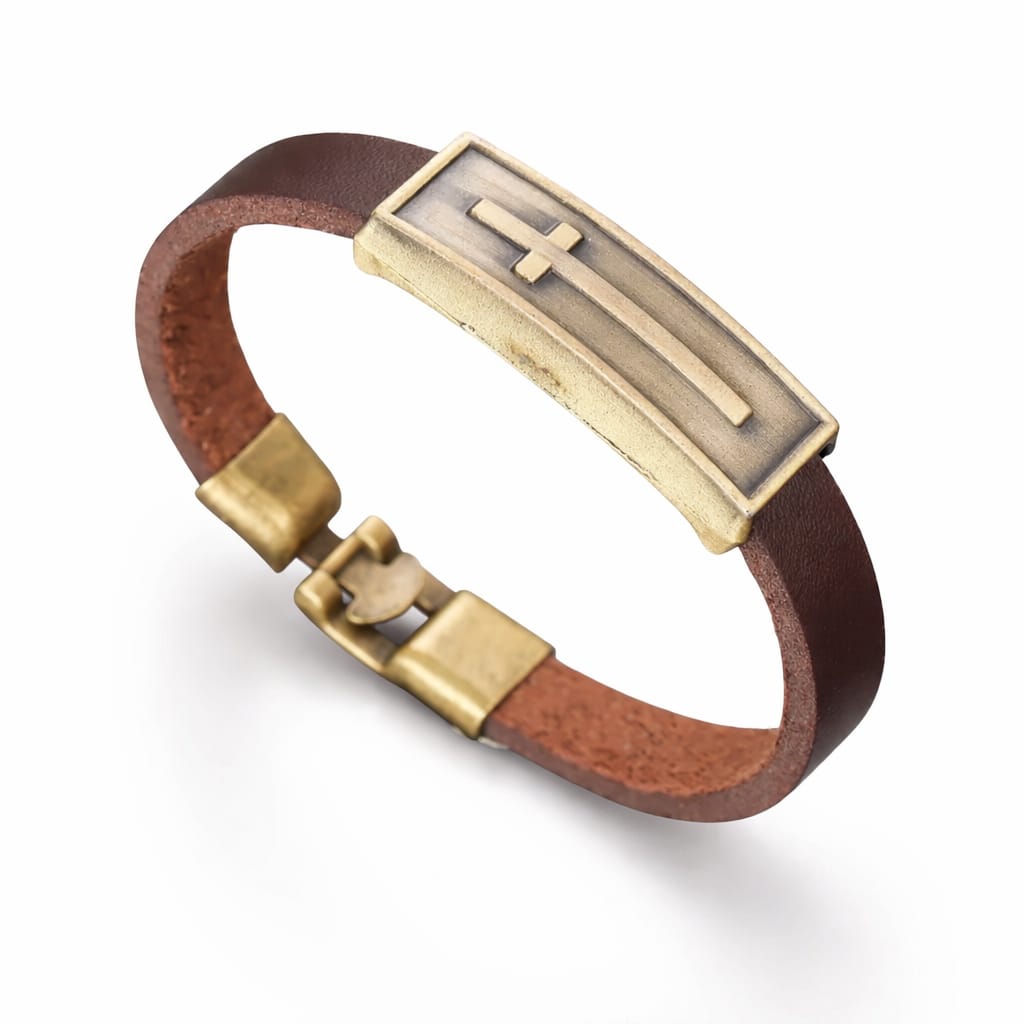 Pulsera Cuero Dorado — Melchor
