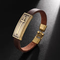Pulsera Cuero Dorado — Melchor