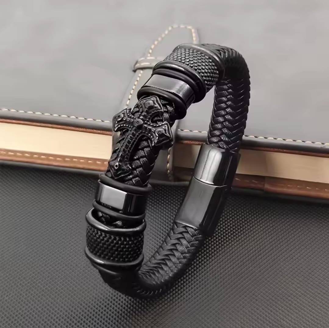 Pulsera Cuero Trenzado — Jacob