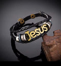 Pulsera Jesus Cuero Trenzado — Onésimo