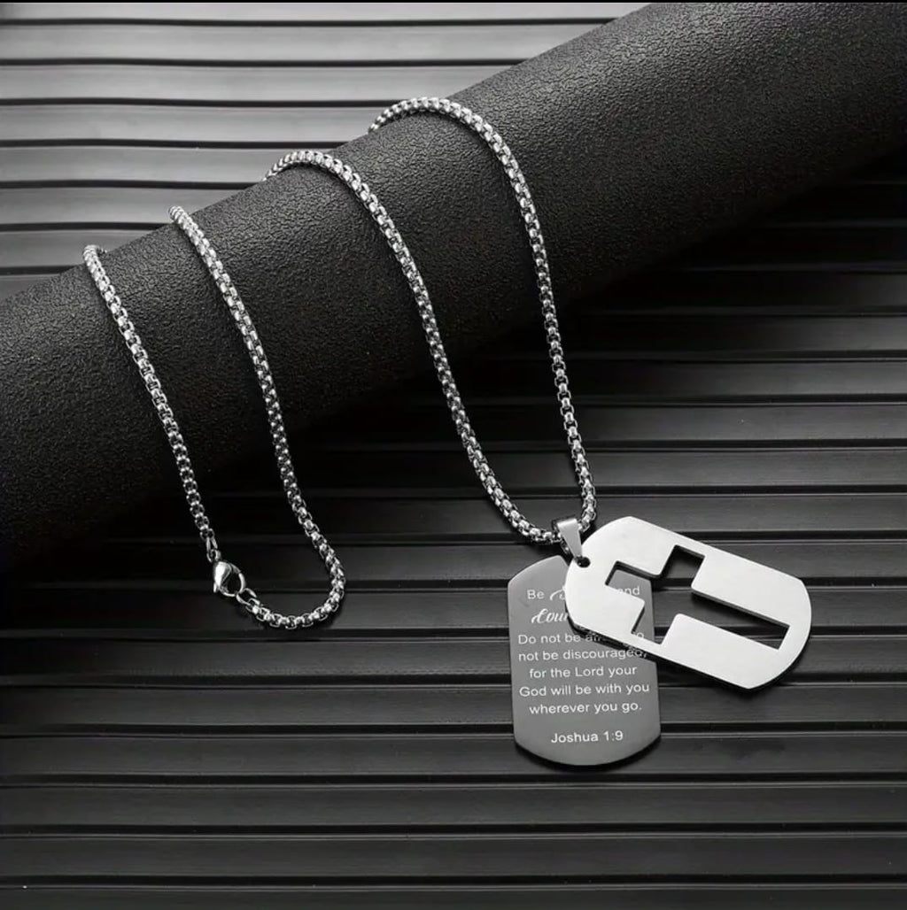 Collar Tíquico | Padre Nuestro Grabado en Acero — Tu Oración Contigo ✝️🙏