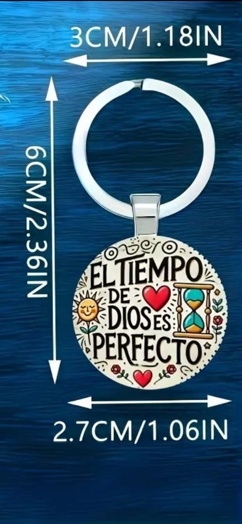 Llavero Acero “El Tiempo de Dios”
