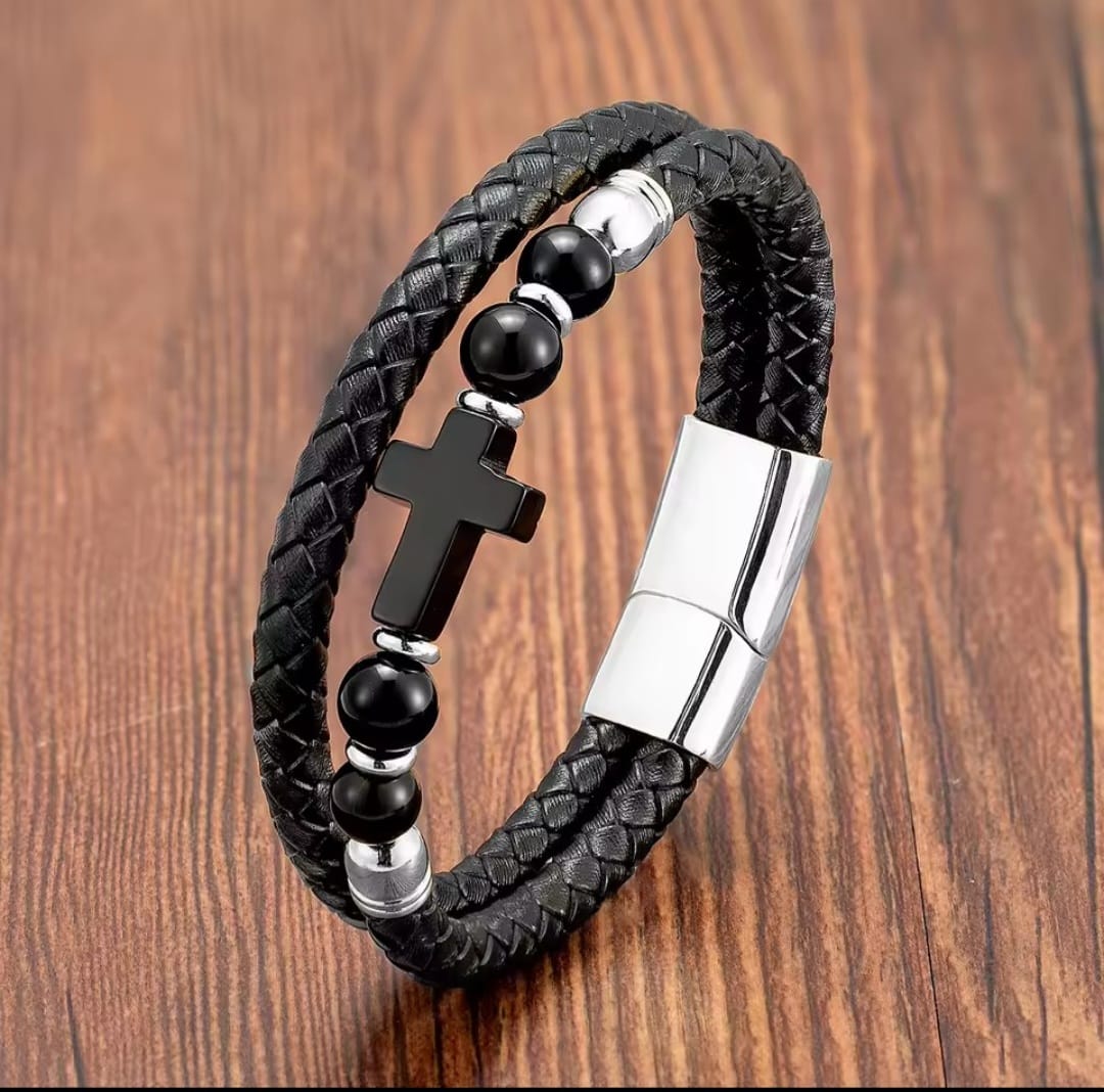 Pulsera Cuero Trenzado — Natanael