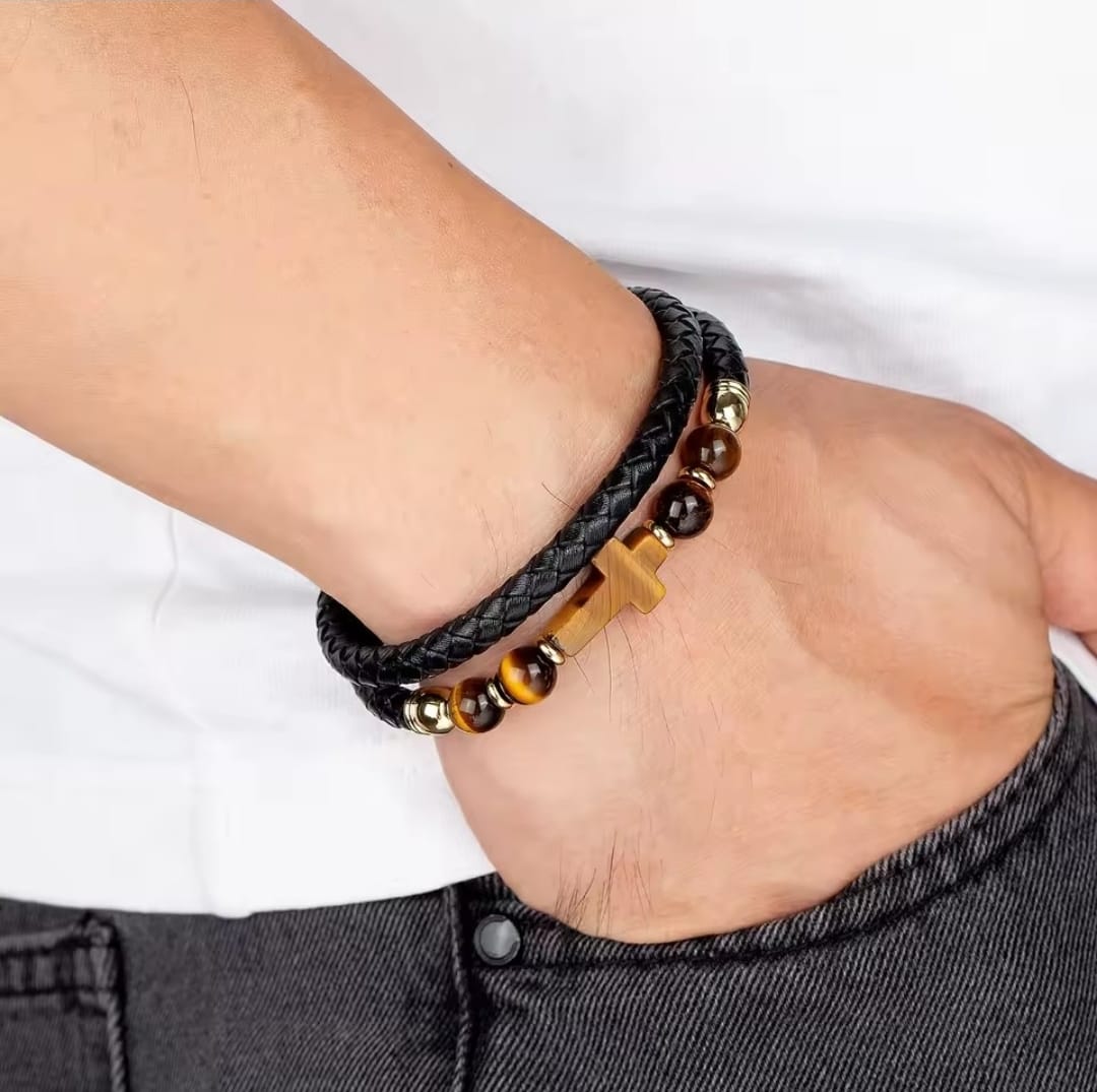 Pulsera Cuero Trenzado — Natanael