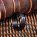 Anillo antiestres Cruz Sagrada – Negro Ébano Premium ✝️