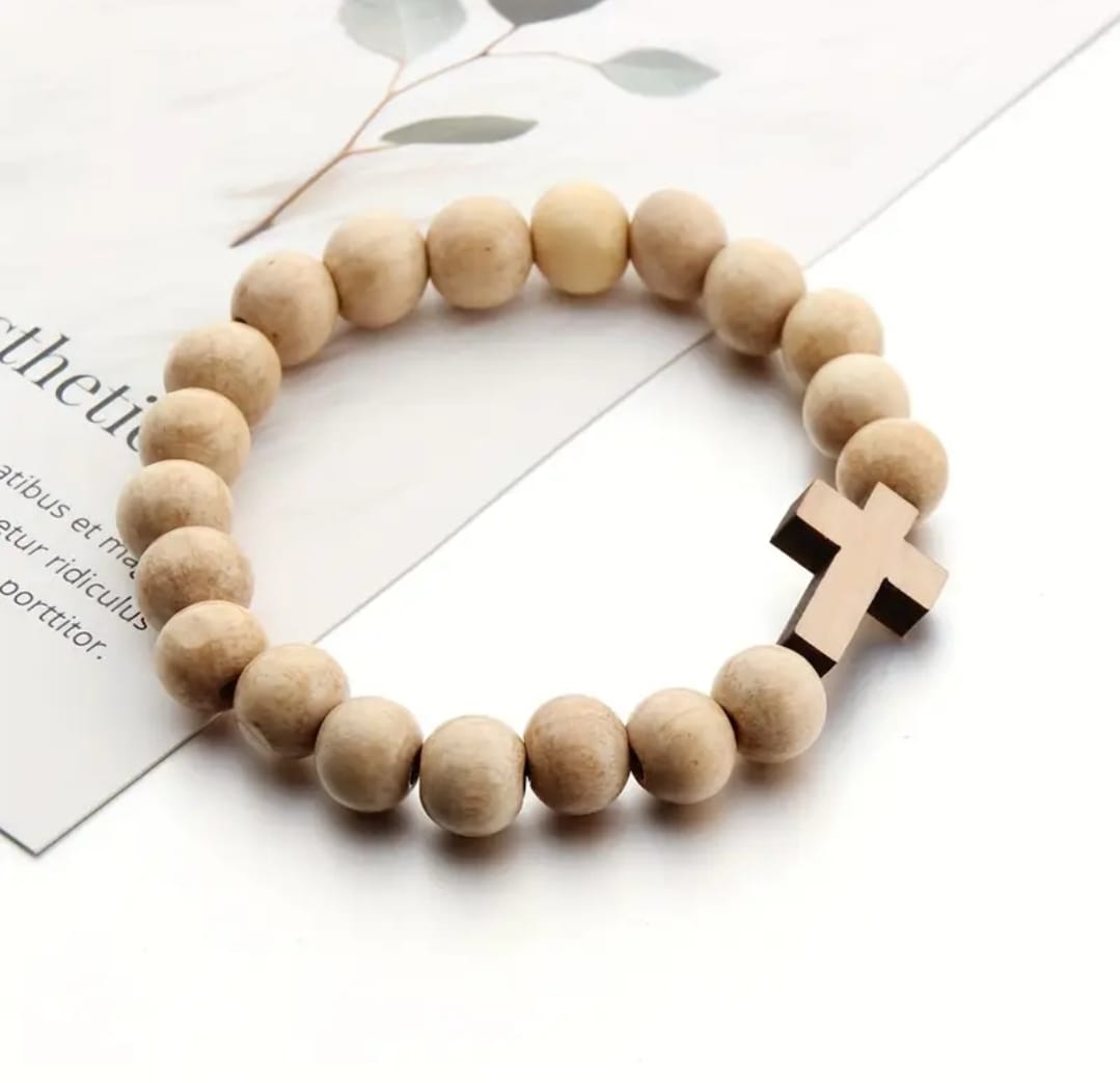 Pulsera Cruz en Madera