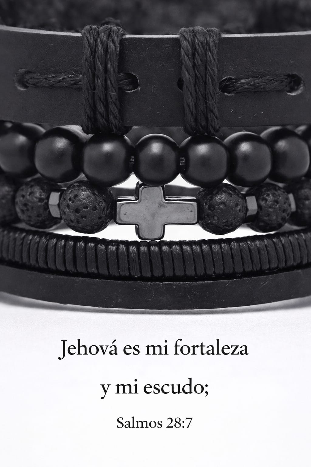 Set Pulseras Cuero & Piedra — Sansón & David