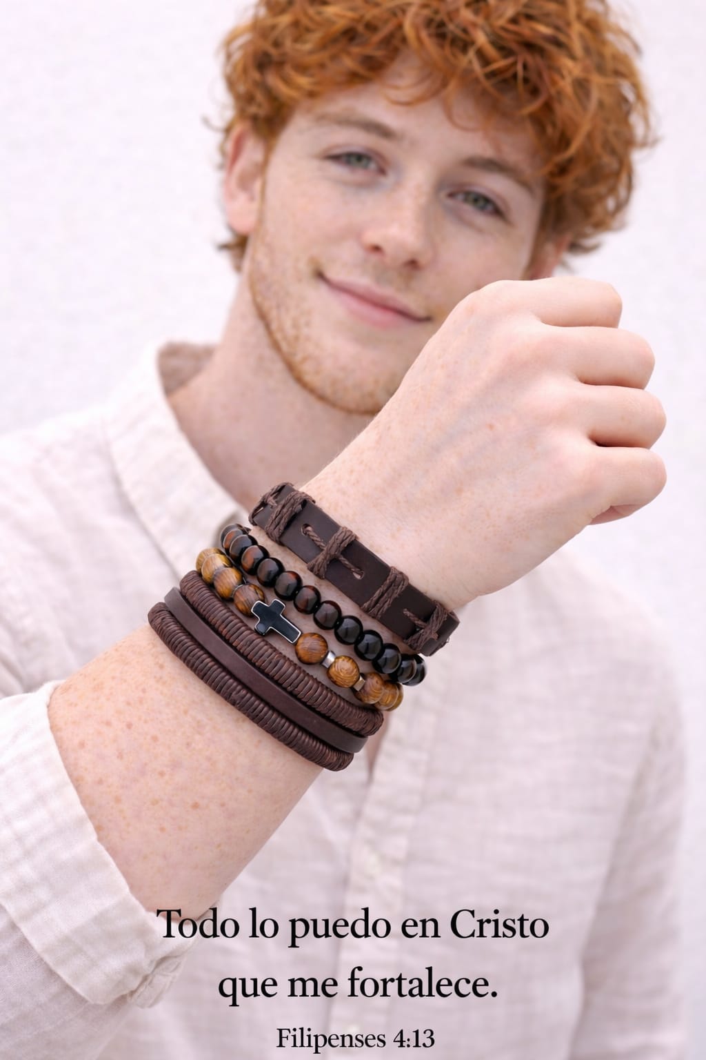 Set Pulseras Cuero & Piedra — Sansón & David