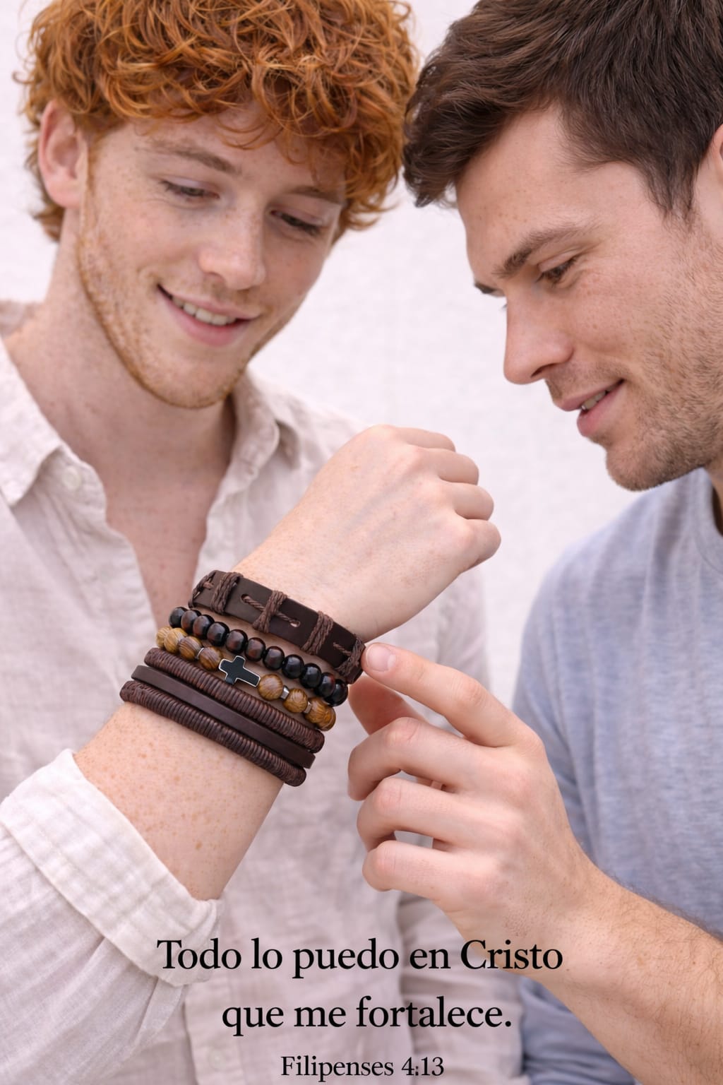 Set Pulseras Cuero & Piedra — Sansón & David