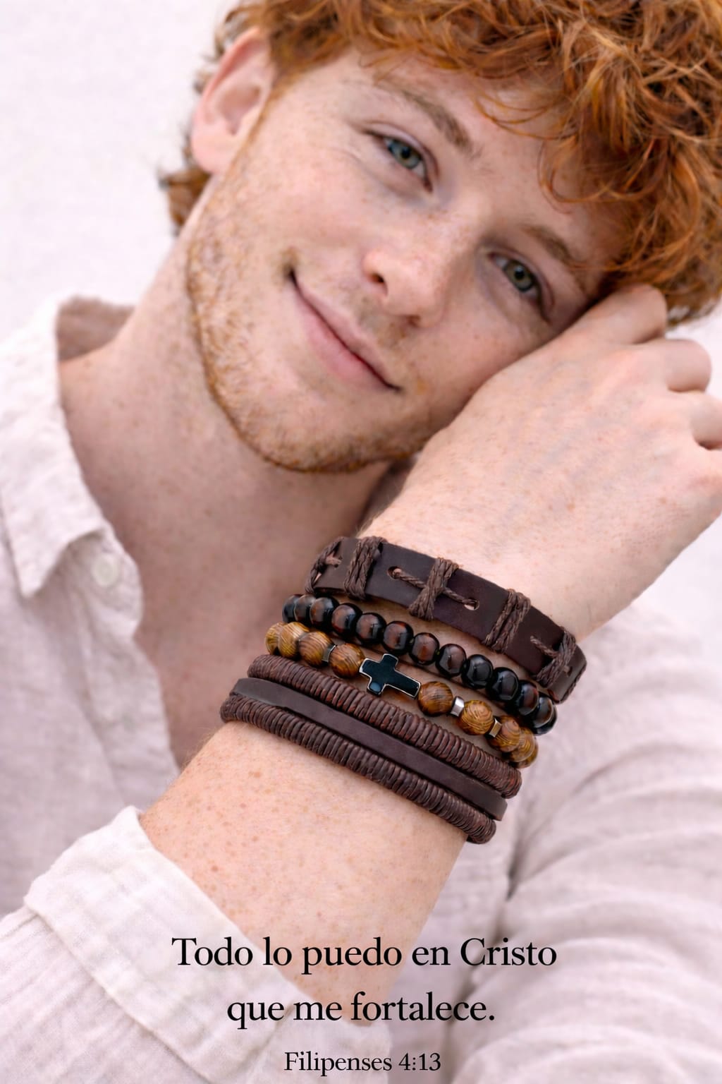 Set Pulseras Cuero & Piedra — Sansón & David