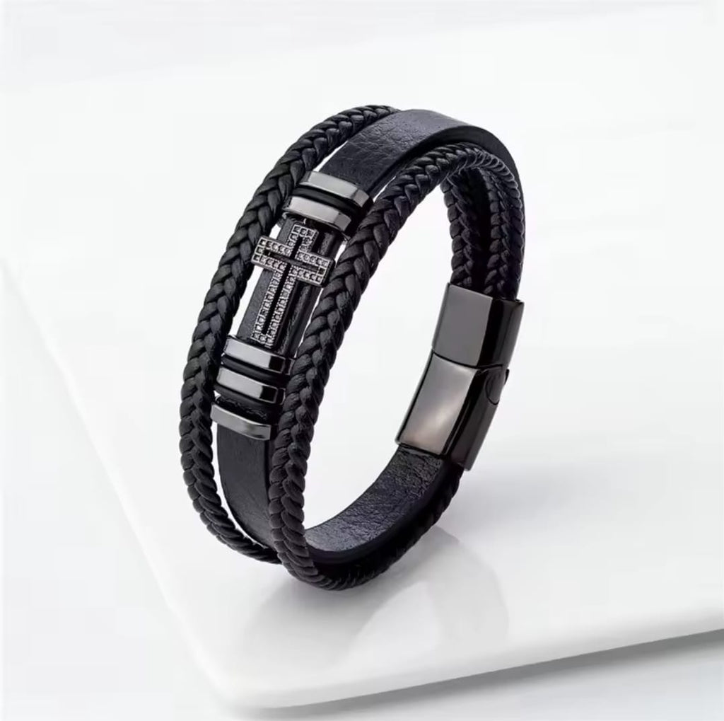 Pulsera Cruz Ojo de Tigre — Jefté