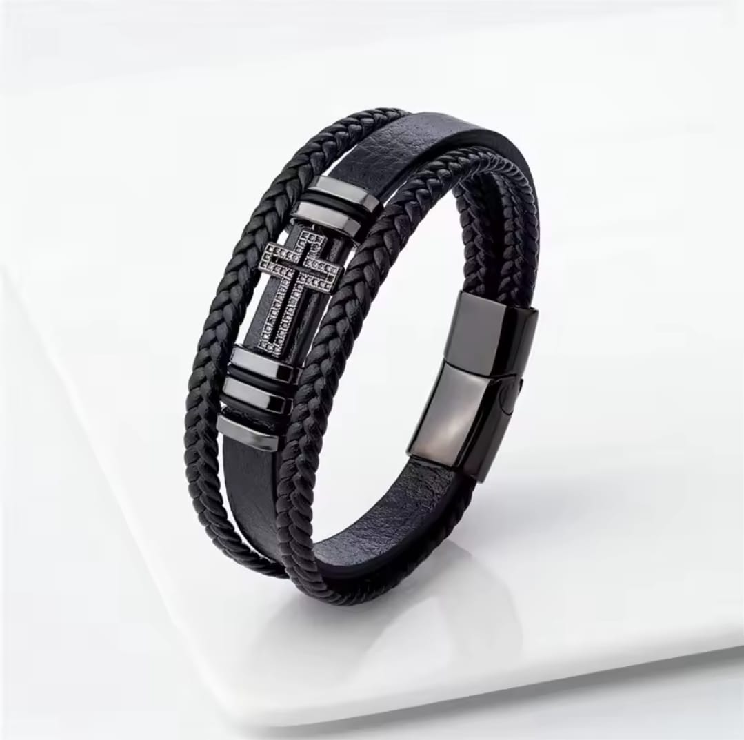 Pulsera Cruz Ojo de Tigre — Jefté