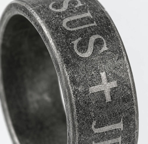 Anillo Sansón | Cruz Negra Vintage — Mi Fuerza Viene de Dios