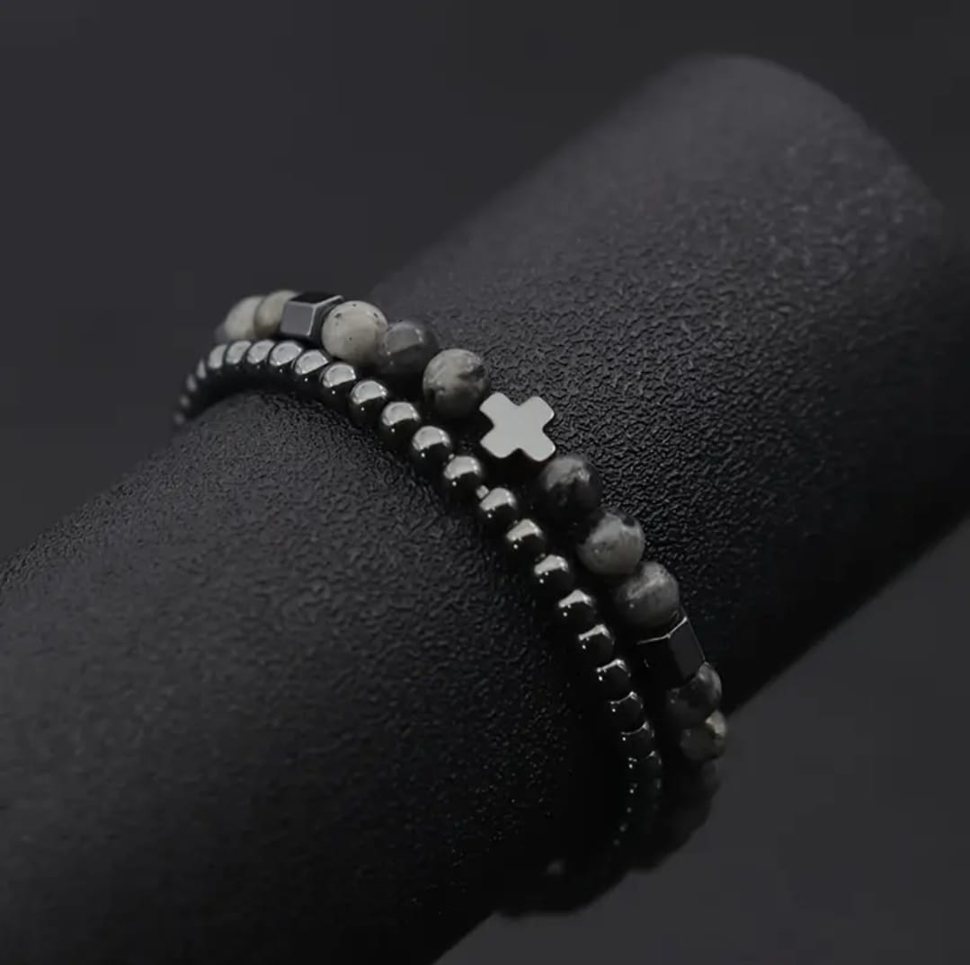 🖤 Pulsera Cristiana “Fuerza & Propósito” – Fe con estilo ✝️
