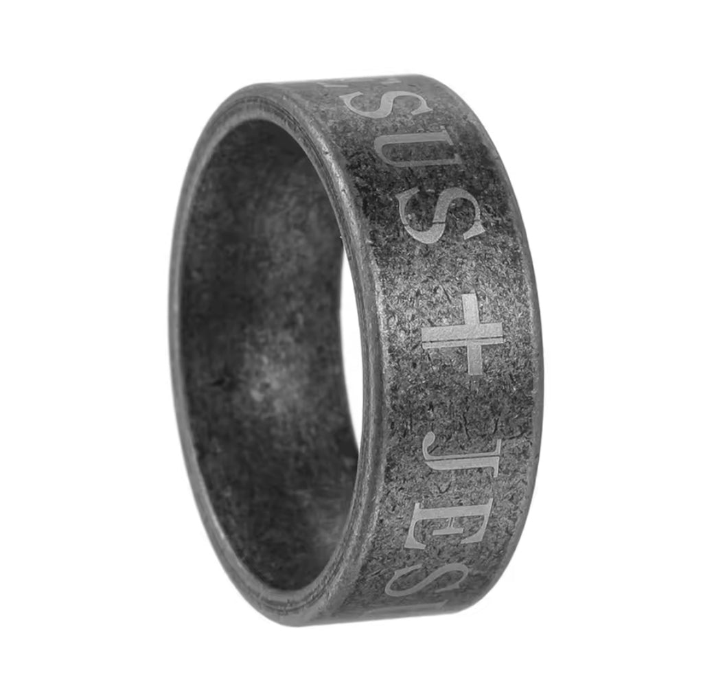 Anillo Sansón | Cruz Negra Vintage — Mi Fuerza Viene de Dios