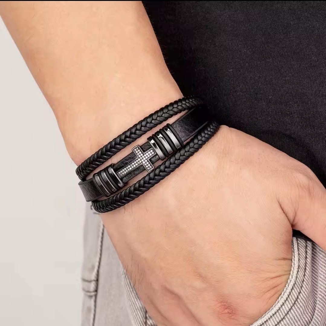 Pulsera Cruz con Strass — Melquisedec