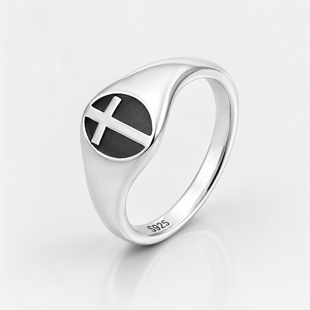 Anillo Esteban | Cruz Plata 925 — Firme Hasta el Final