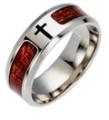 Anillo Antioquía | Acero, Madera y Cruz — Identidad en Cristo