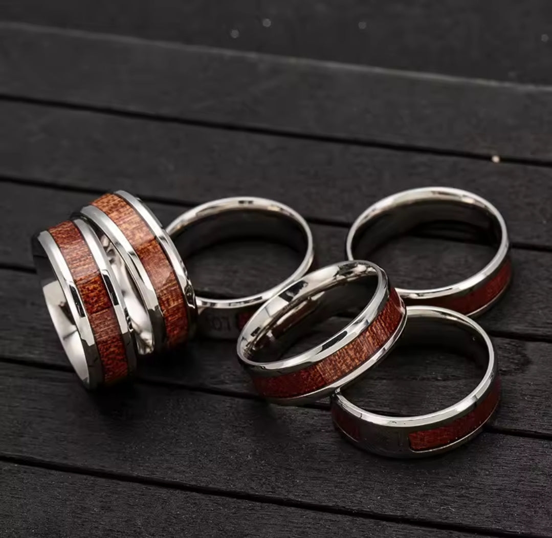 Anillo Antioquía | Acero, Madera y Cruz — Identidad en Cristo