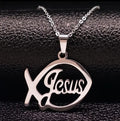 Collar Pez “Jesus” en Acero Inoxidable — Símbolo de Fe, Elegancia y Durabilidad
