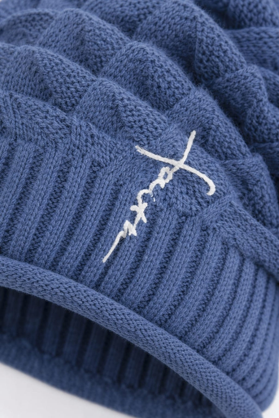 Gorro de Fe — Cruz Bordada Cristiano Urbano Azul