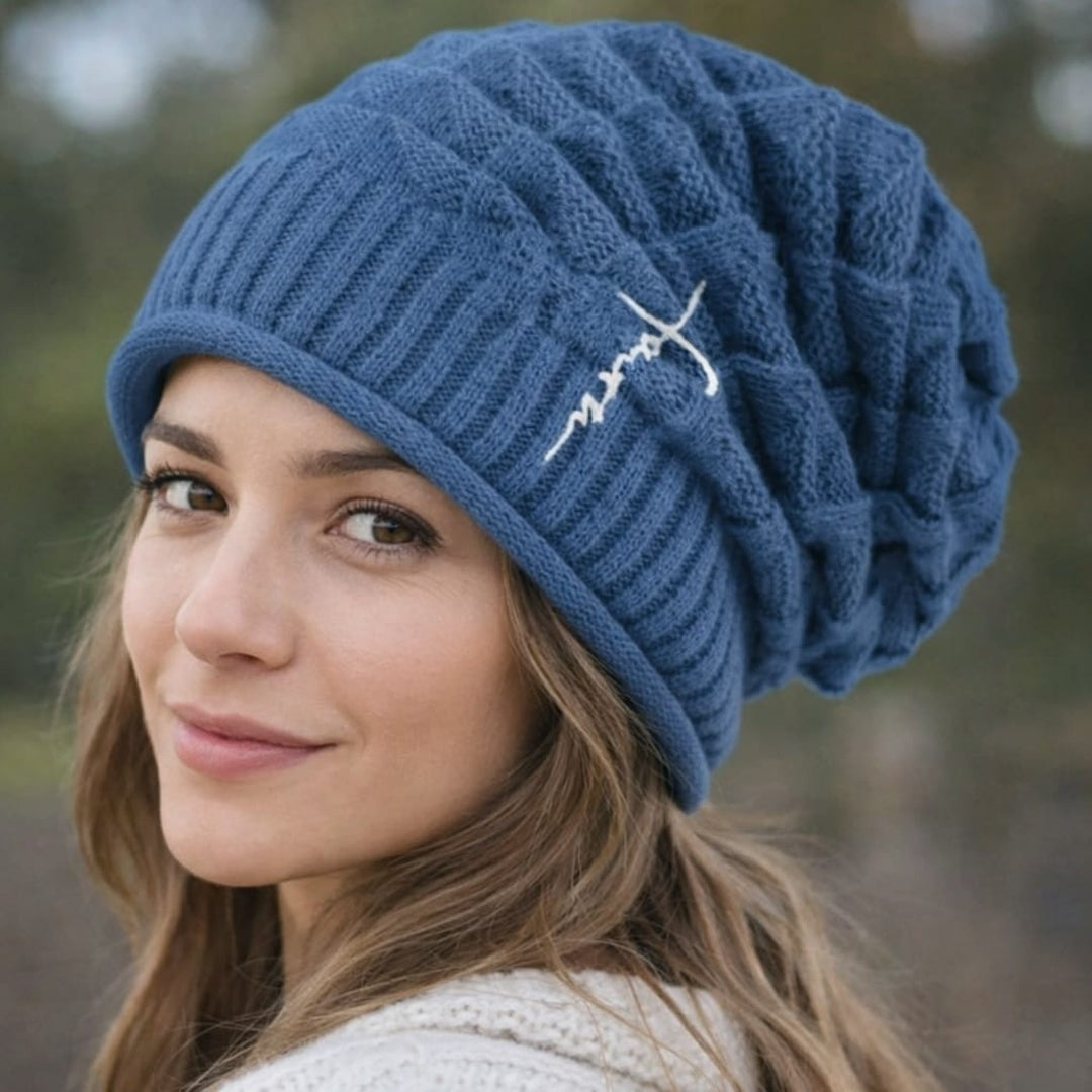 Gorro de Fe — Cruz Bordada Cristiano Urbano Azul