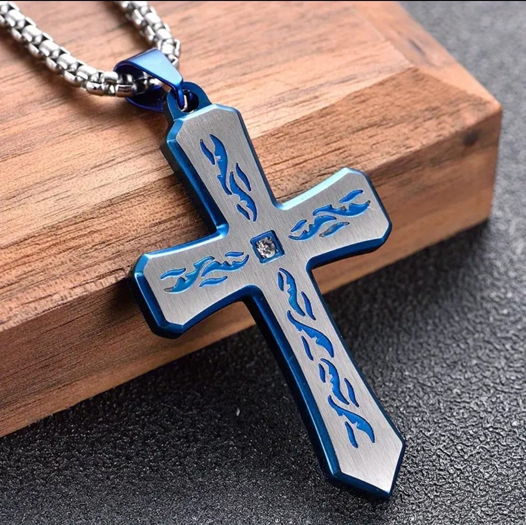 Collar Joab | Guerrero de Fe Fuego Azul — Adoración y Reverencia ✝️