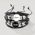 Pulsera Cuero Trenzado Fe — Hebreos