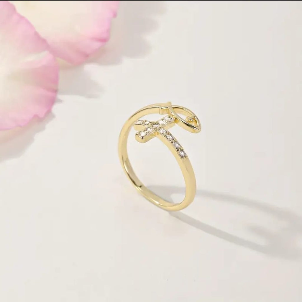Anillo Cruz & Pez — Betania