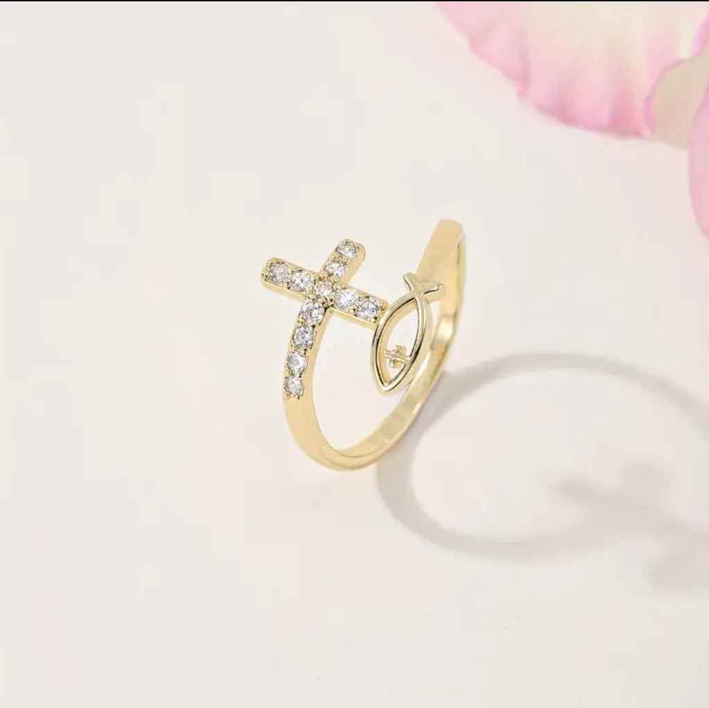 Anillo Cruz & Pez — Betania
